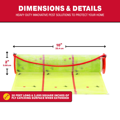 Catchmaster comparación de tamaño 30 ft para apreciar cobertura extensa