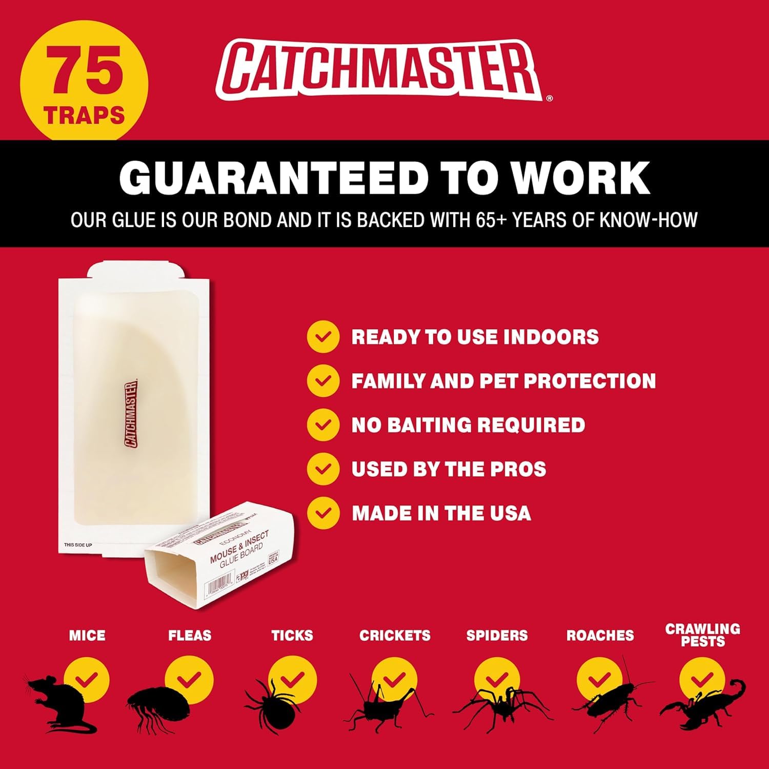 Catchmaster comparación de tamaño en mano, demostrando formato compacto y fácil uso