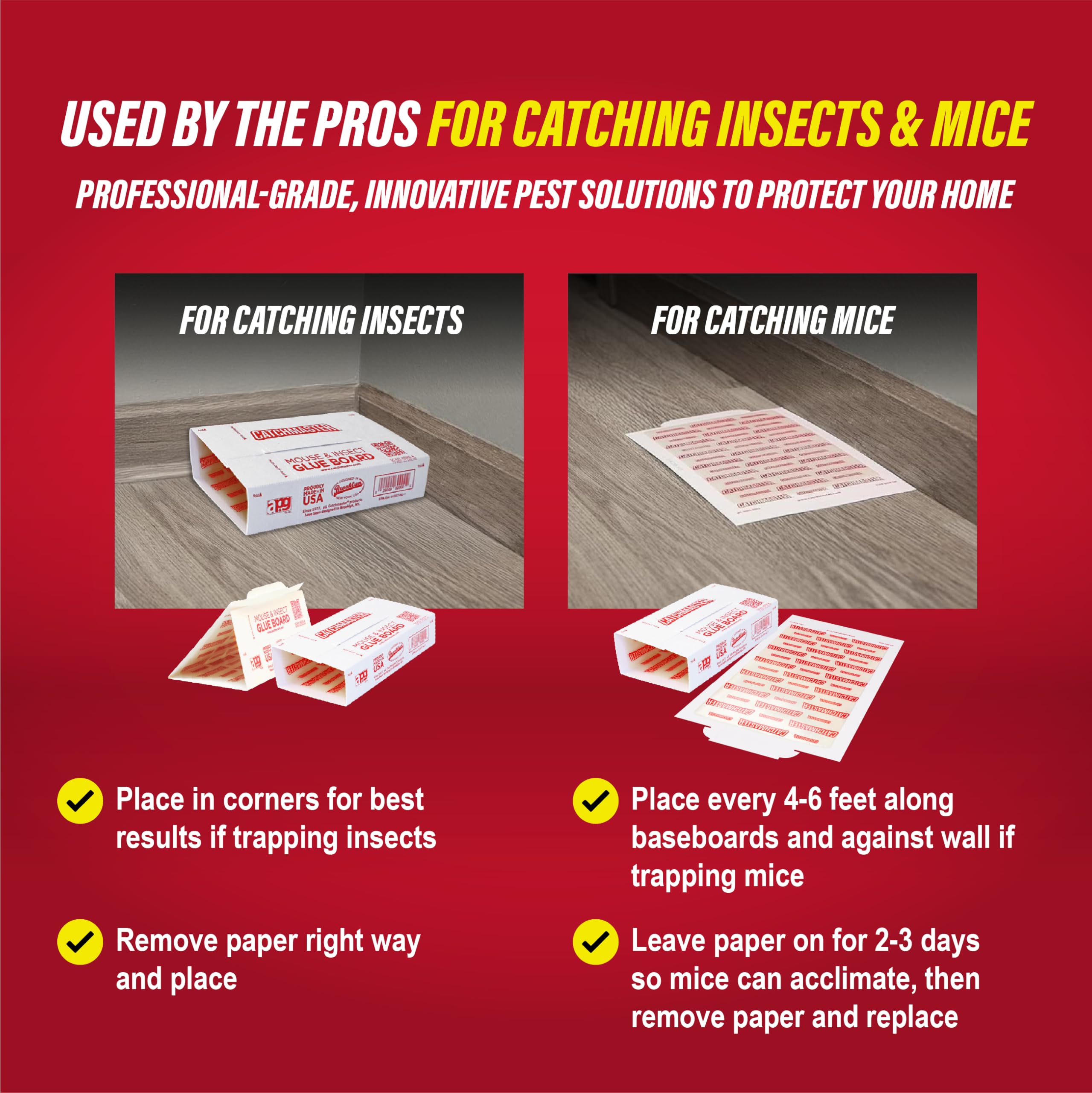Catchmaster detalle del adhesivo potente que asegura capturas efectivas