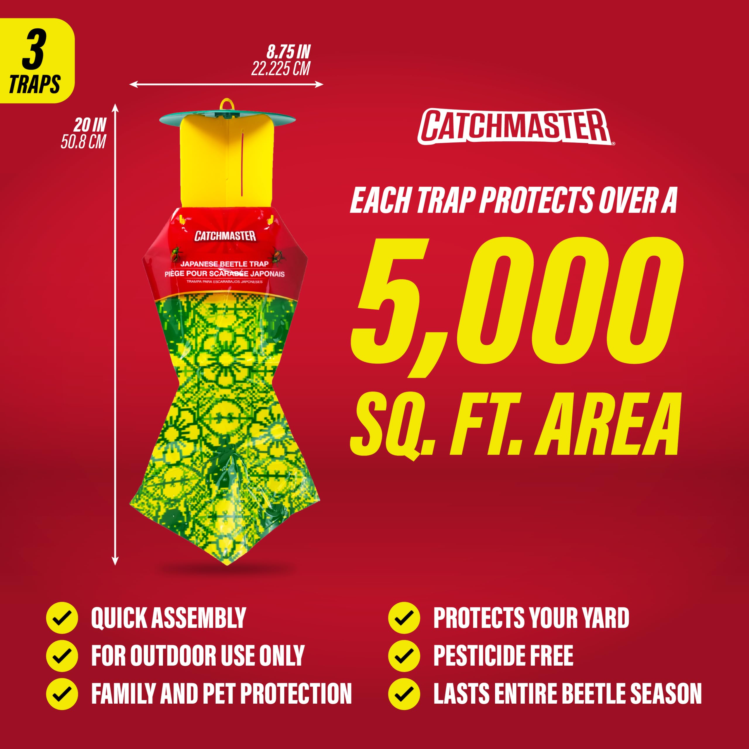 Catchmaster primer plano de la tapa impermeable que evita agua en la bolsa