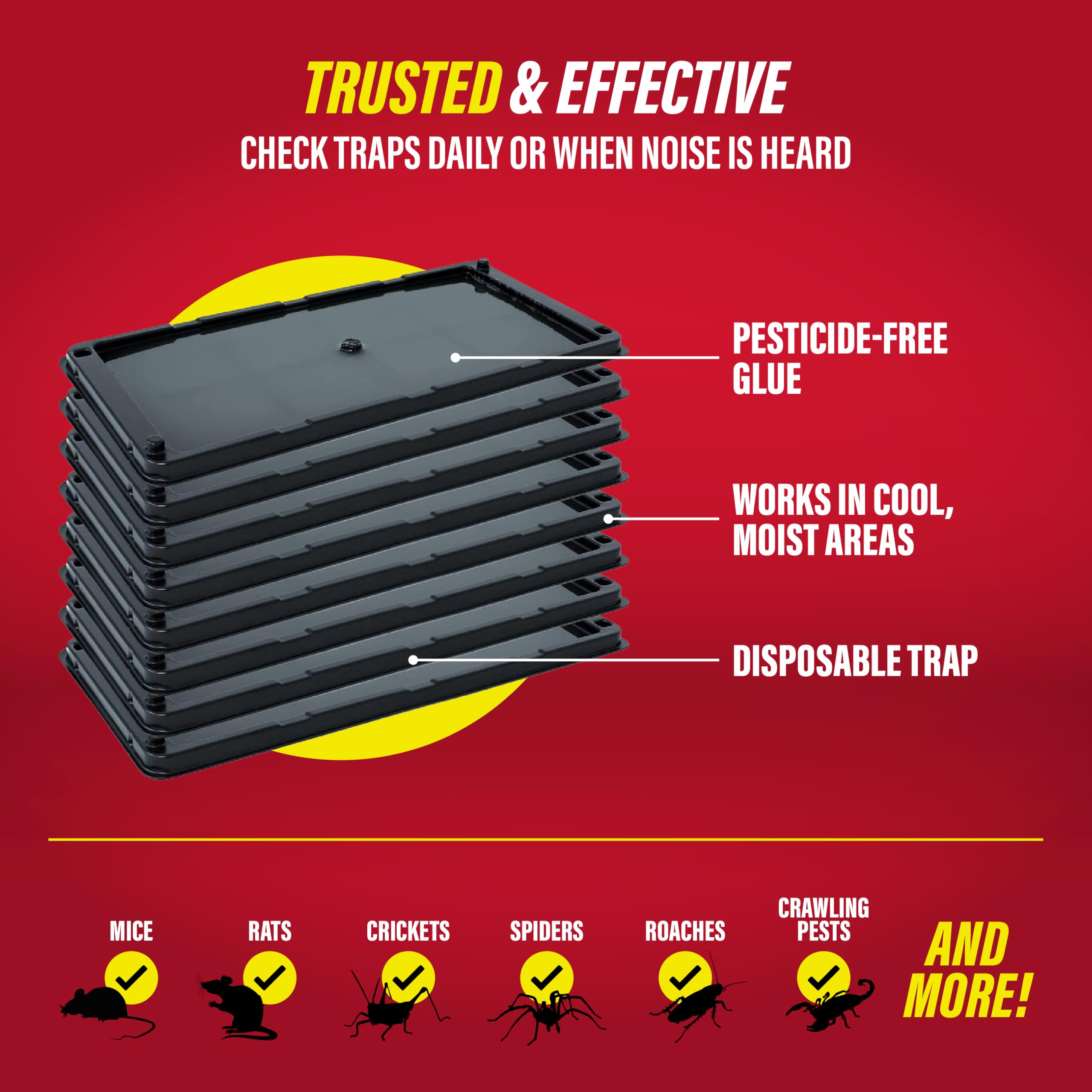 Catchmaster trampa situada en entorno doméstico para control seguro de plagas