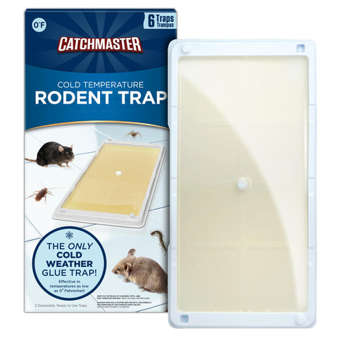 Catchmaster empaque frontal mostrando el paquete de seis y fácil instalación