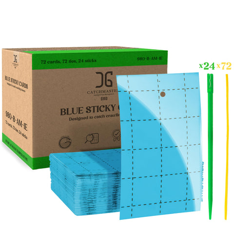 Catchmaster GRO Blue frente del paquete mostrando 72 unidades y conveniencia