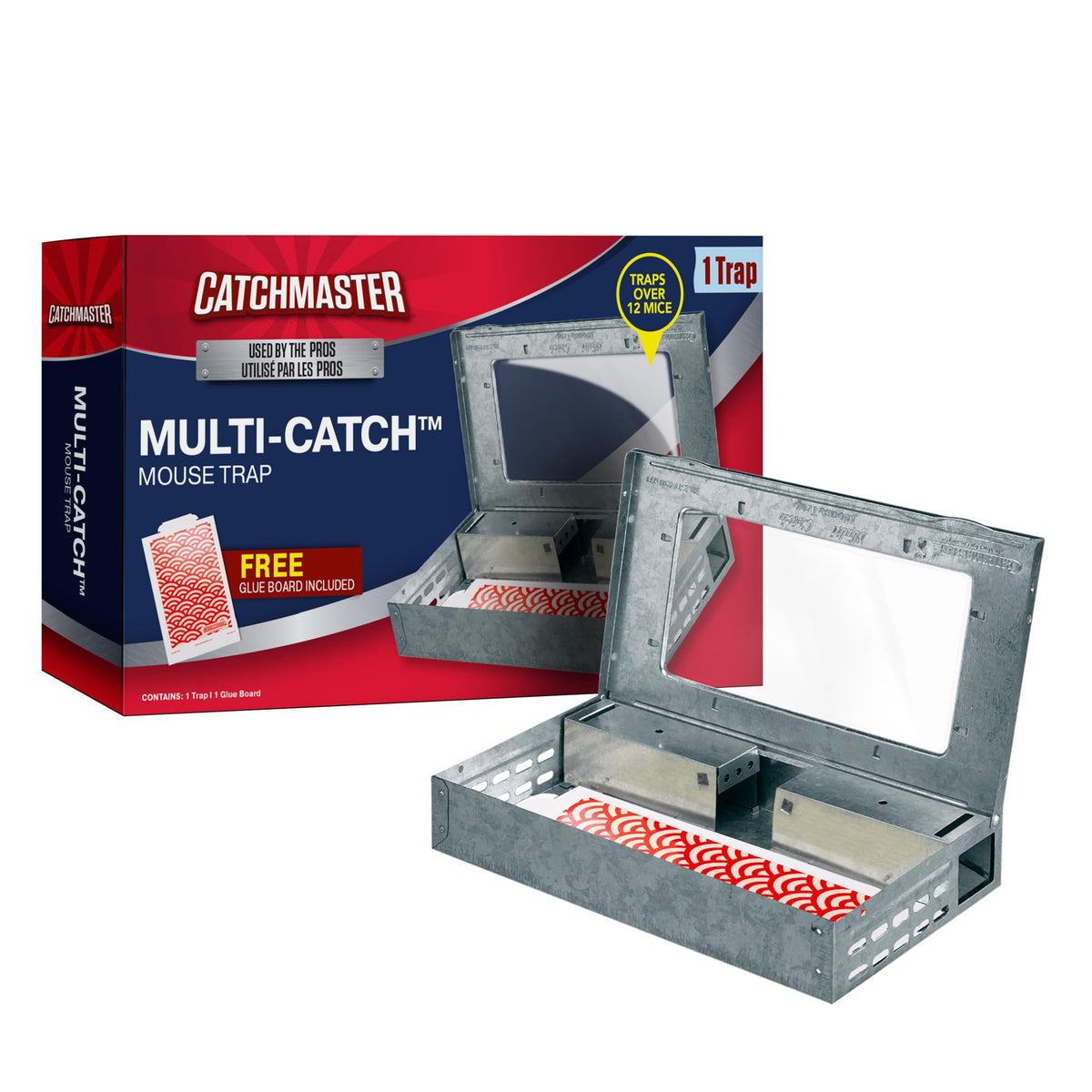 Catchmaster vista frontal del producto que muestra diseño reusable y seguridad