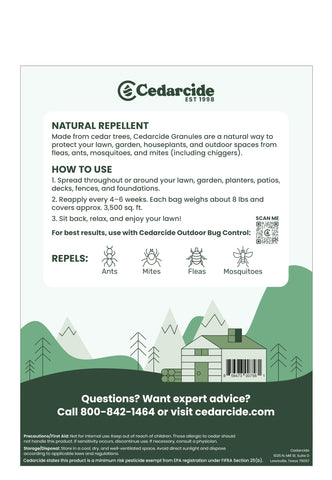 Cedarcide etiqueta con ingredientes naturales y instrucciones claras