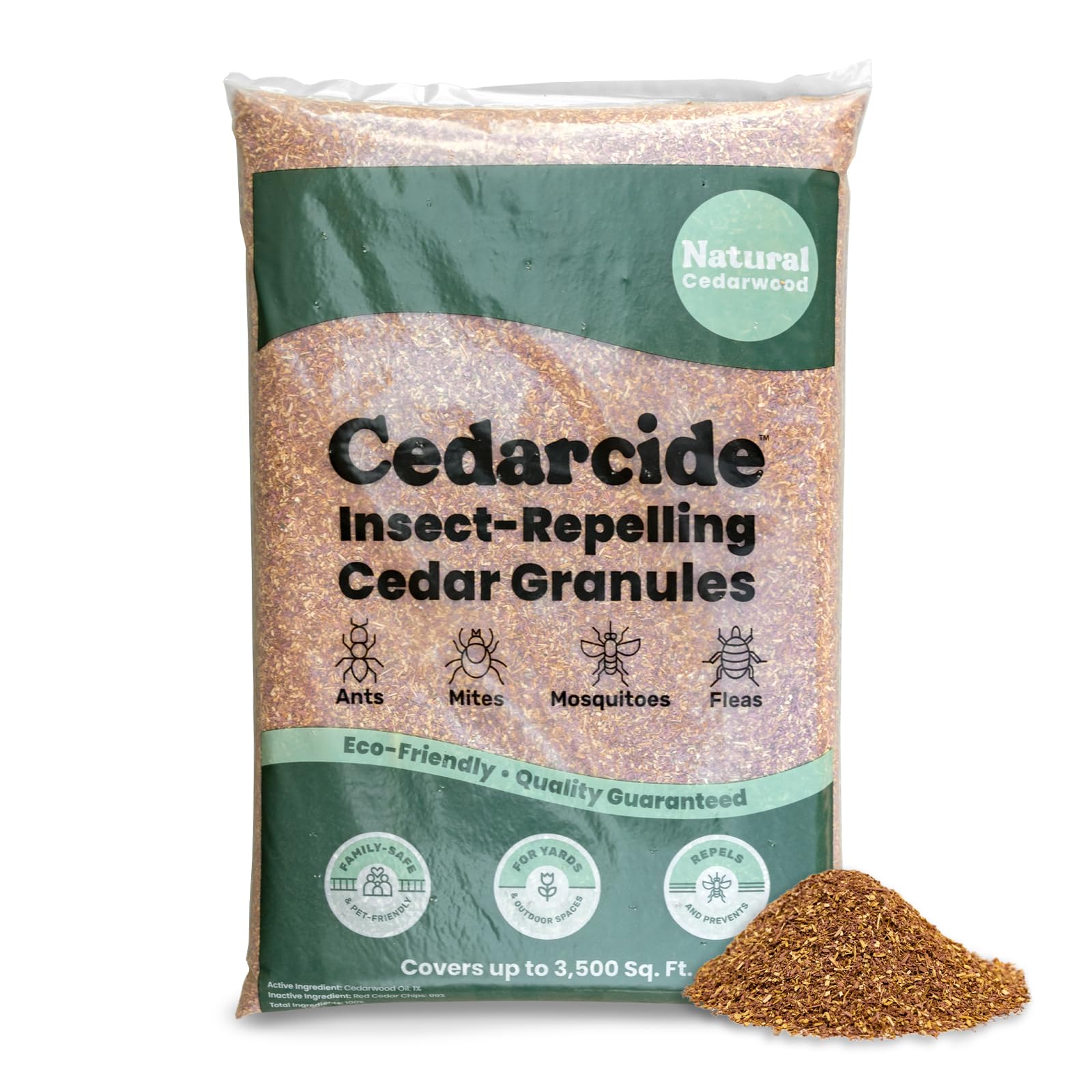 Cedarcide empaque delantero mostrando producto y beneficio repelente natural