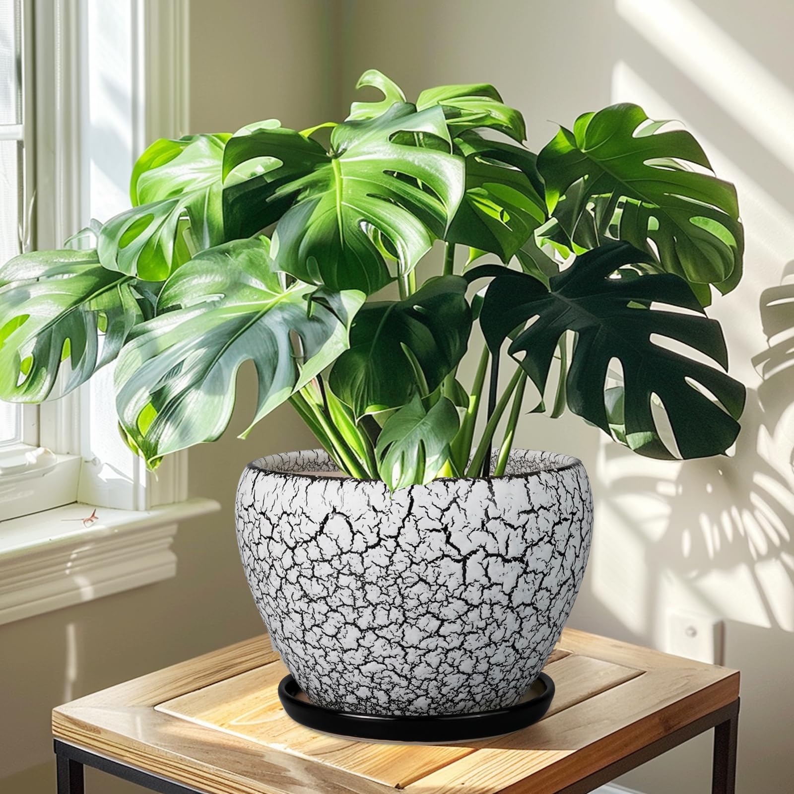 Ceramicfor maceta en ambiente de salón mejorando la decoración interior