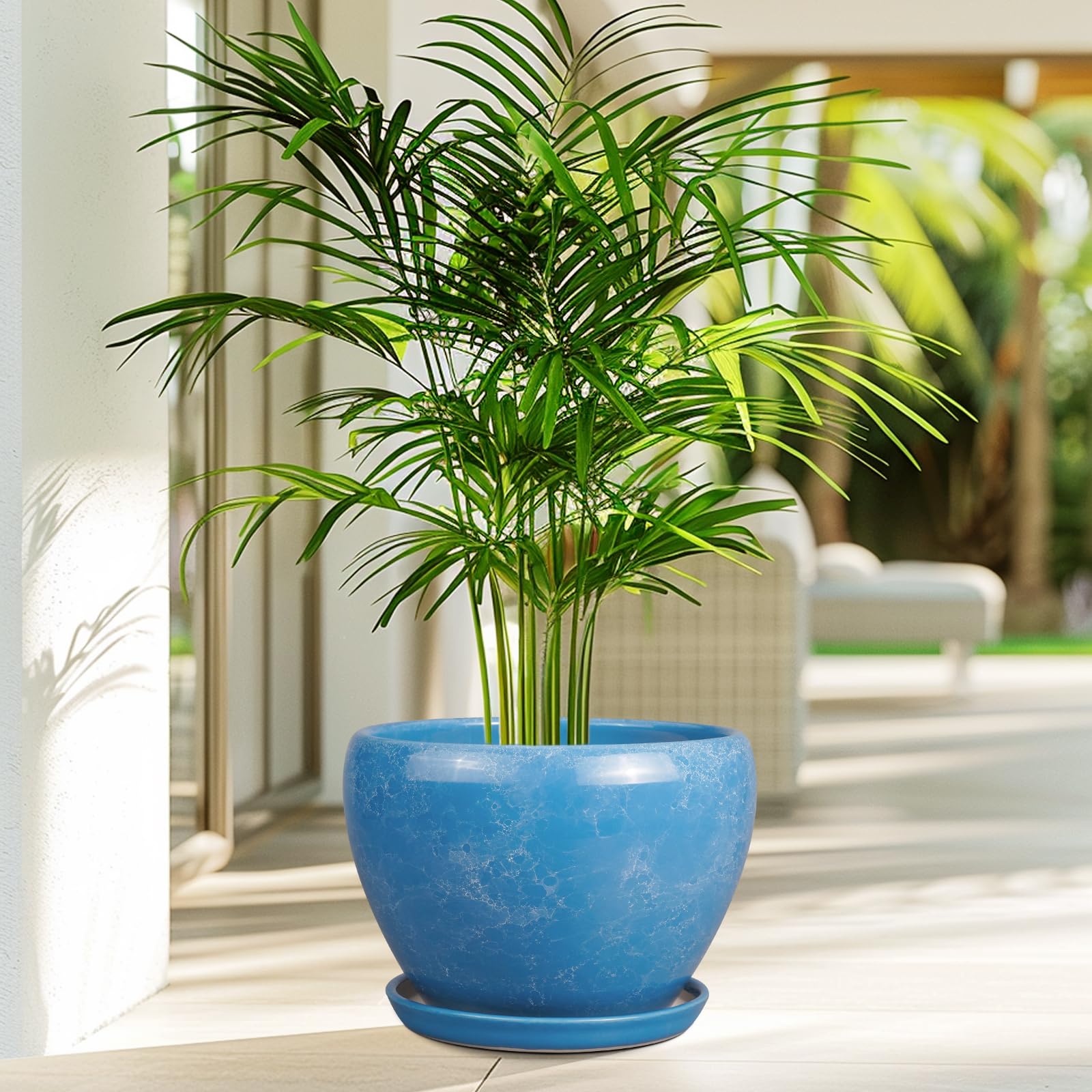 Ceramicfor maceta con monstera en sala ilustrando uso interior decorativo