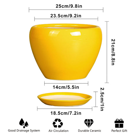 Ceramicfor orificio de drenaje y plato recogiendo agua para riego controlado