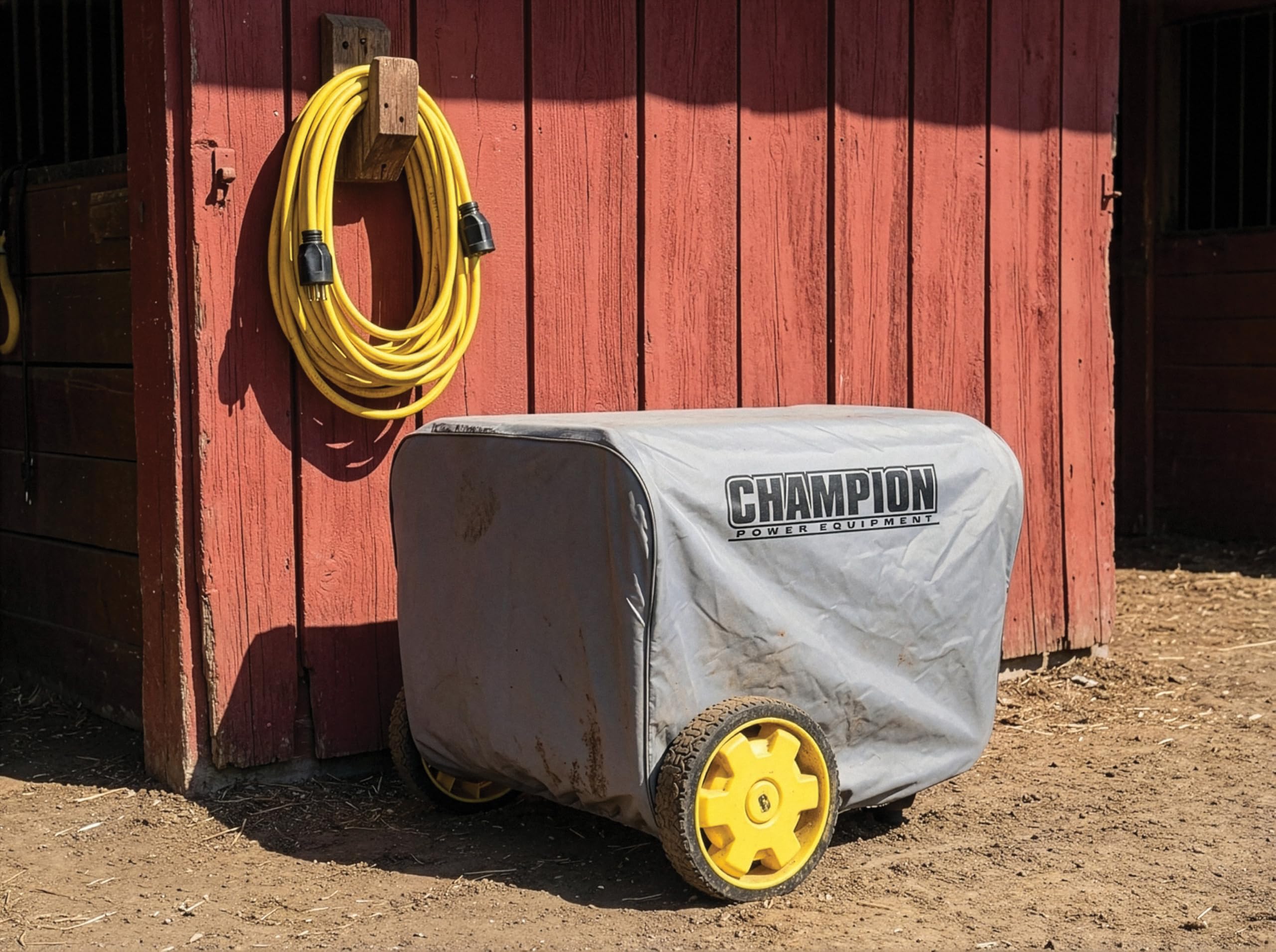 Champion funda junto a cinta métrica indica compatibilidad de tamaño