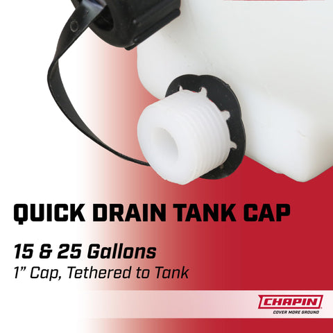 Chapin 97005 primer plano de la boca y desagüe para llenados y vaciados sencillos