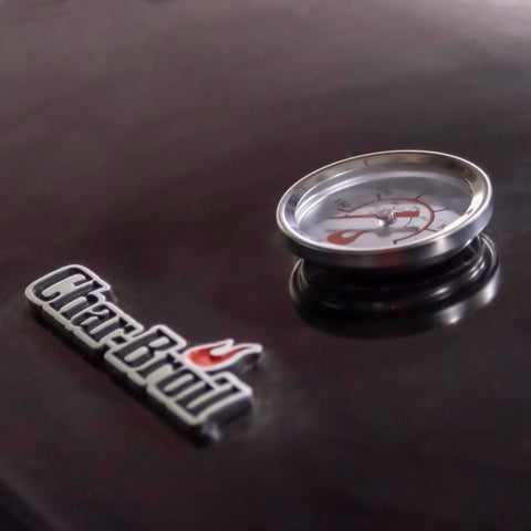 Charbroil primer plano acero inoxidable y marcado claro para resistencia