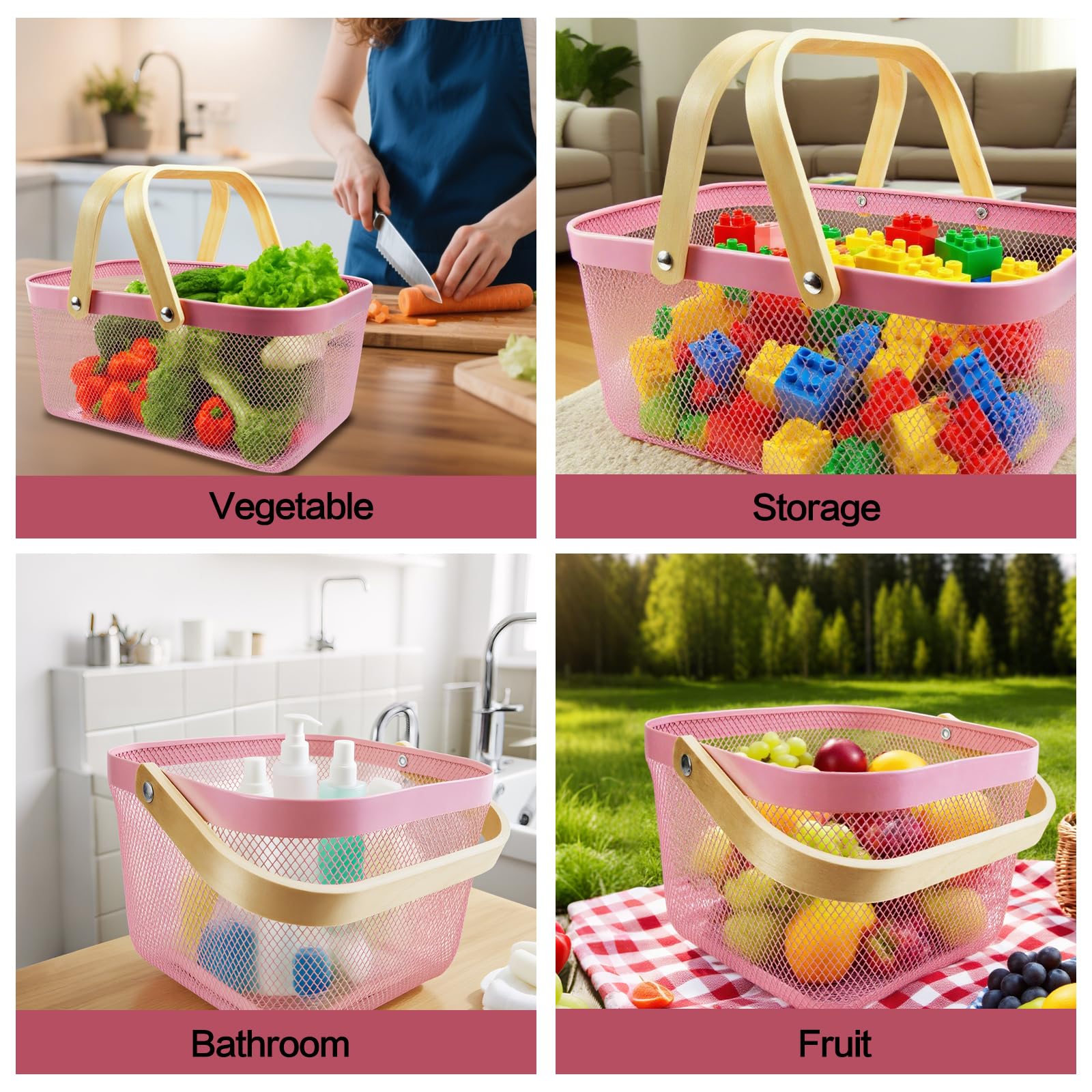 Cheardia cesta en cocina organizada con frutas visibles