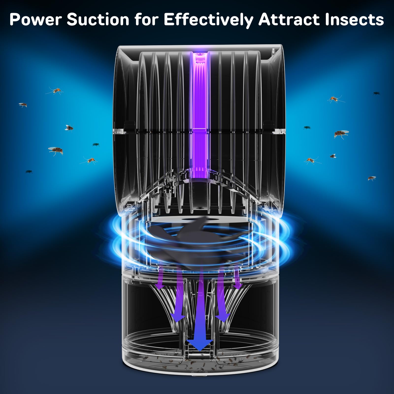 CHEER UPs luz UV 365–395 nm visible, atrae insectos eficazmente