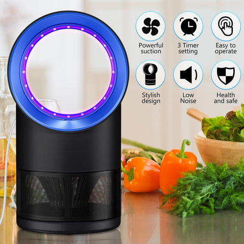 CHEER UPs trampa en uso sobre encimera de cocina, control práctico de moscas