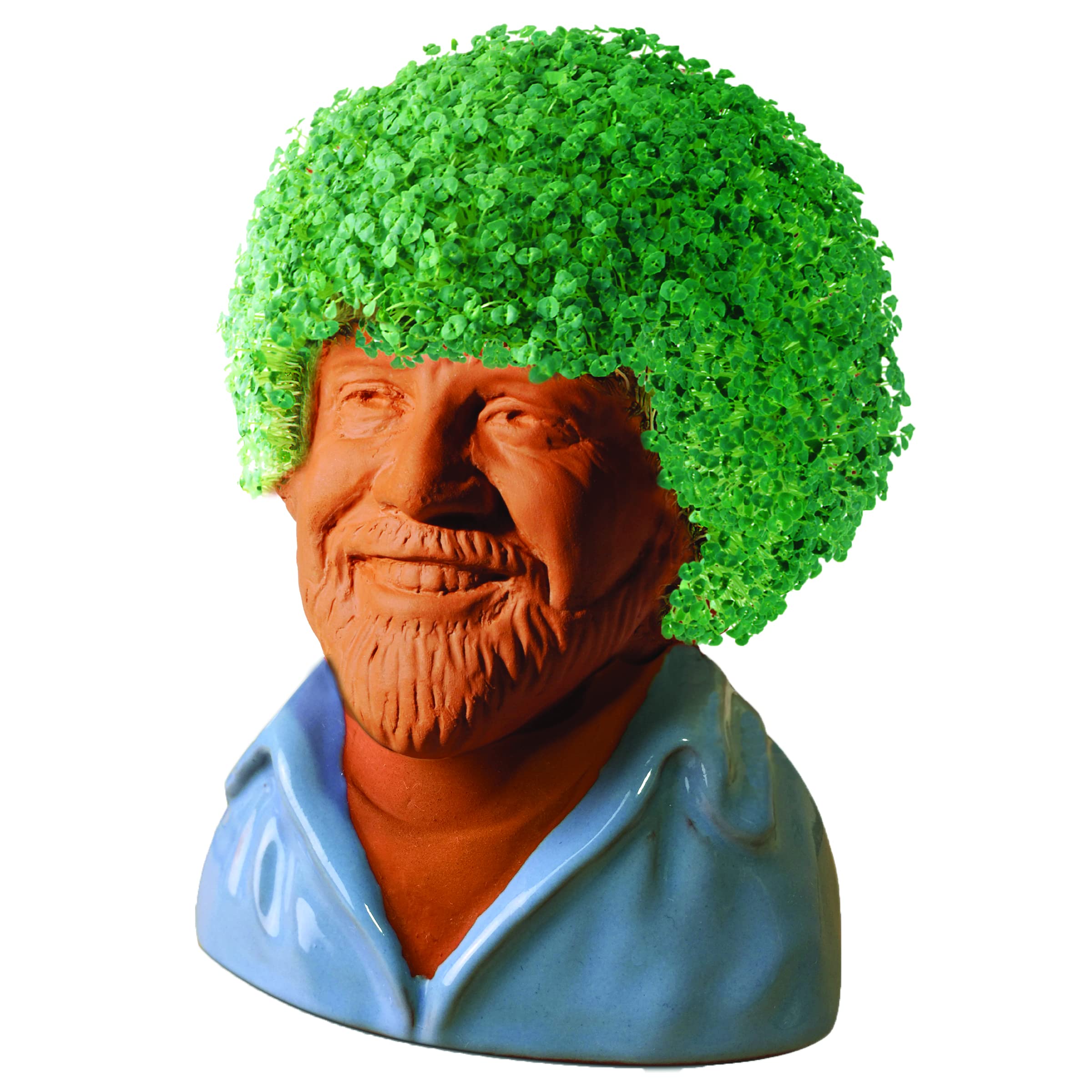Chia Bob Ross en escritorio decorando y aportando diversión con facilidad