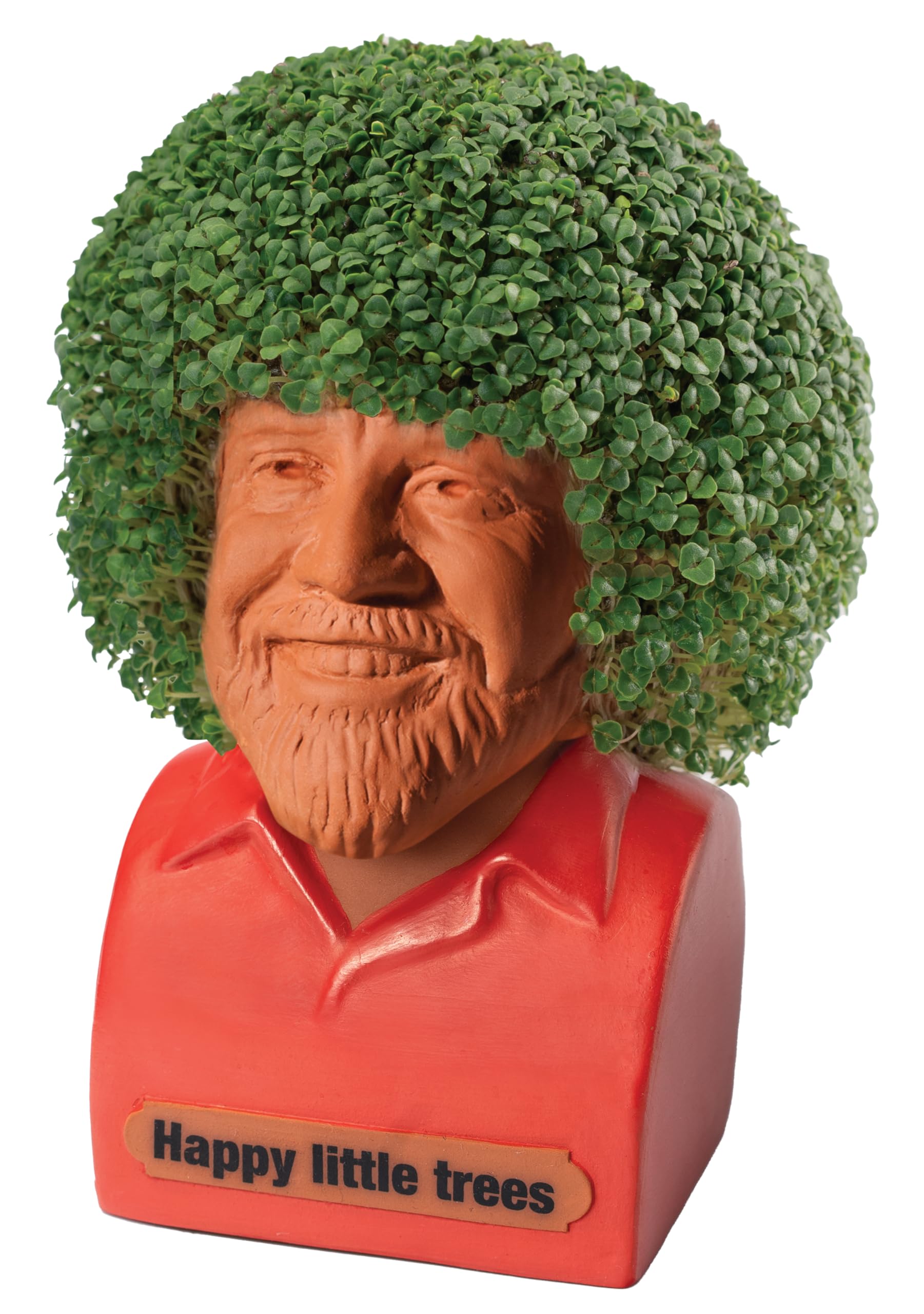 Chia Bob Ross en uso sobre mesa con pelaje verde, Chia aporta diversión y fácil cultivo