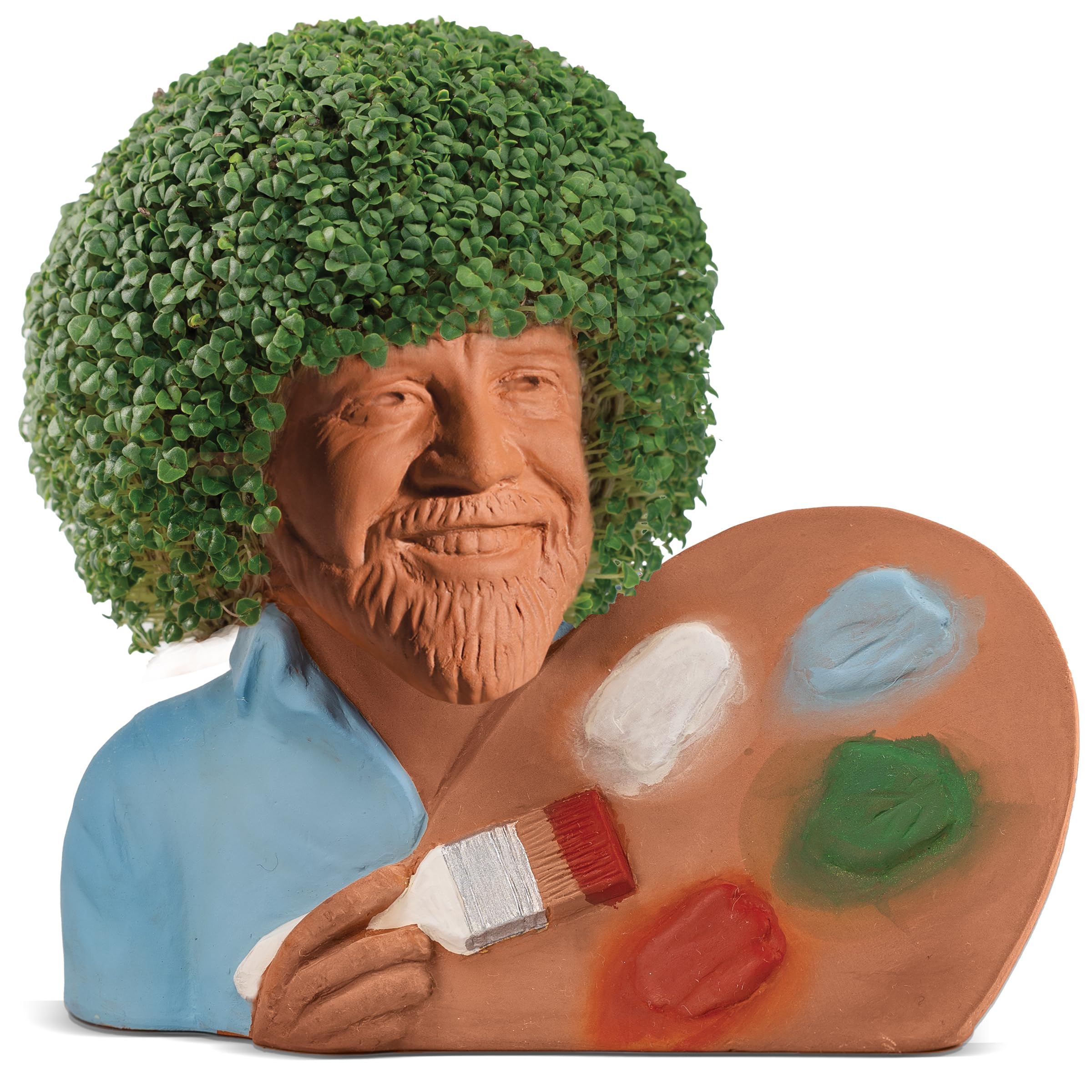 Chia Bob Ross en uso sobre escritorio, Chia añade diversión y verdor