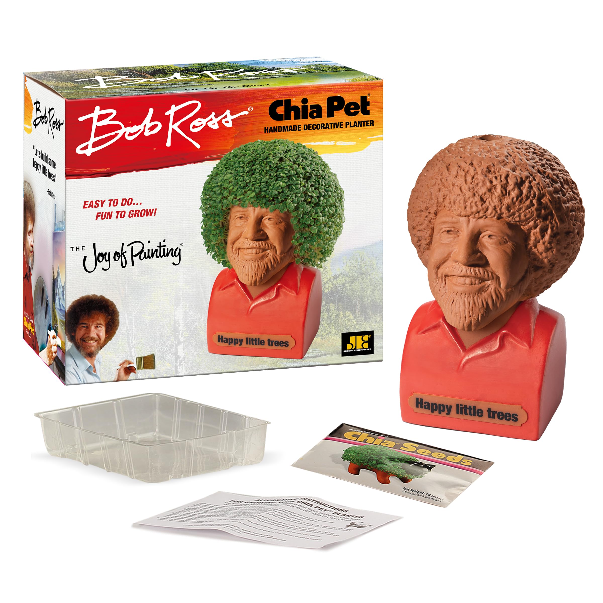 Comparación de tamaño del Chia Bob Ross junto a objetos cotidianos, Chia facilita elección de espacio