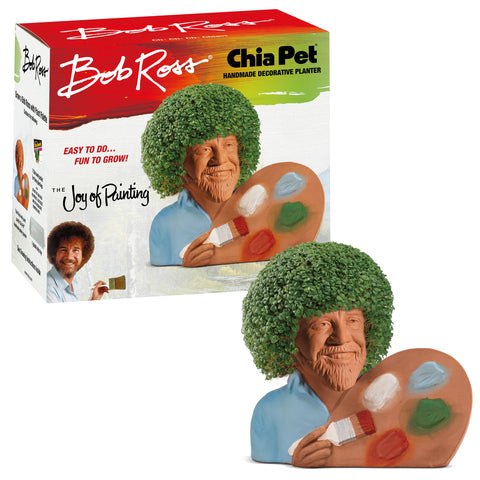 Chia Bob Ross frontal mostrando detalle cerámico y atractivo decorativo