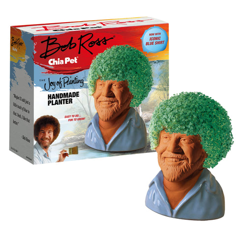 Chia Bob Ross vista frontal mostrando la maceta decorativa Chia y su atractivo