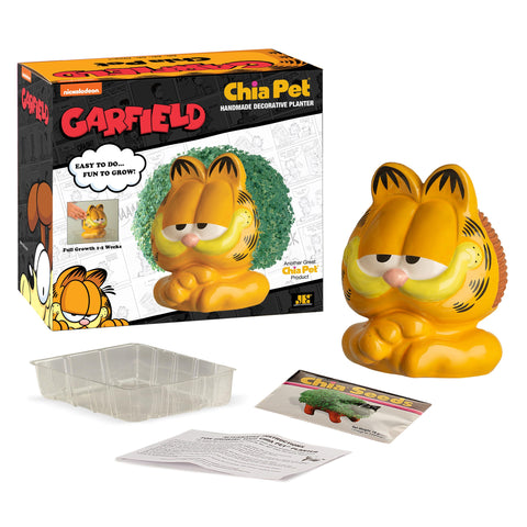 Chia Garfield enfoque en semillas y textura para un crecimiento uniforme
