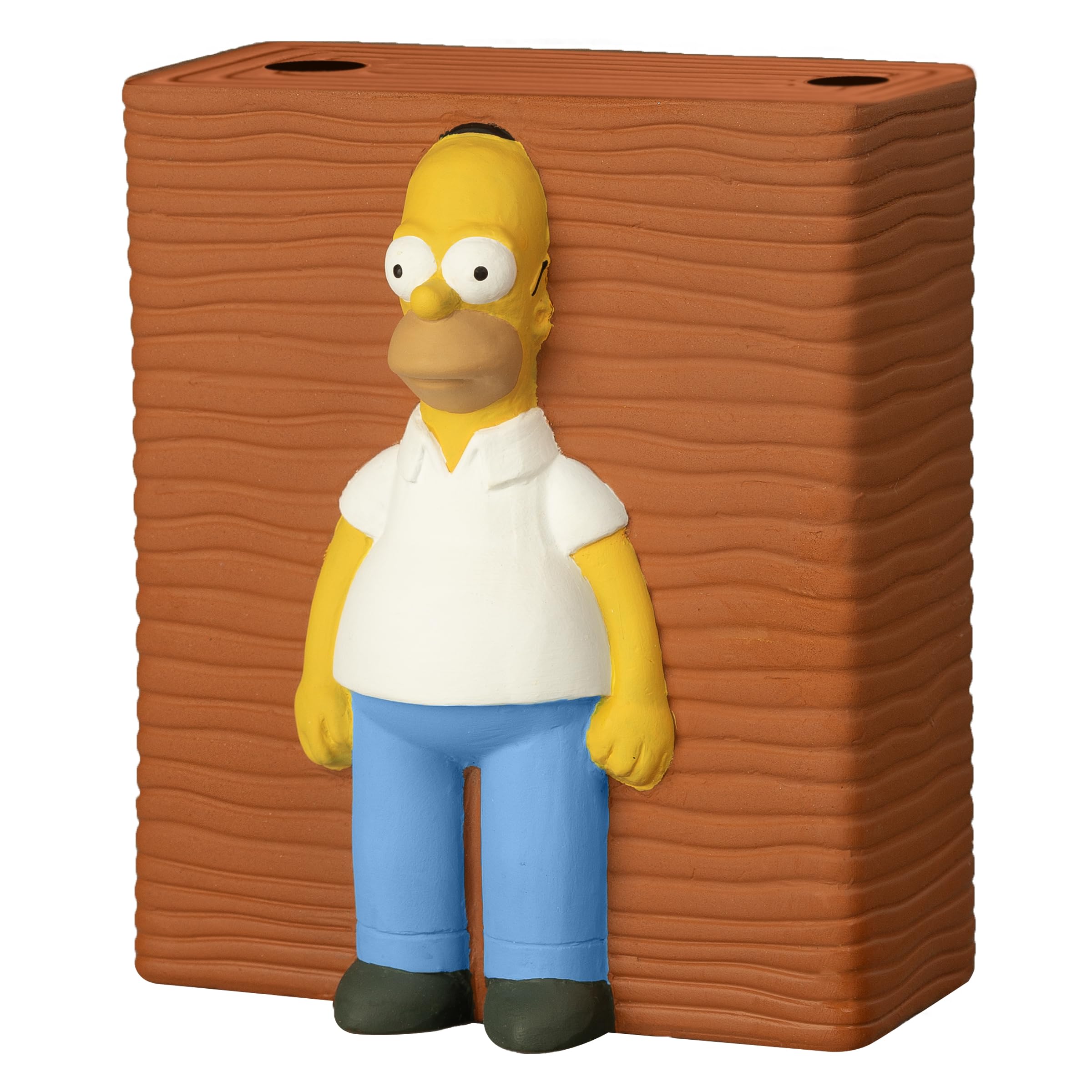 Homer Chia Pet en un escritorio decorativo Chia aporta humor y verdor al espacio de trabajo