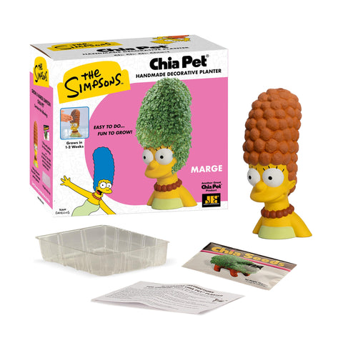 Chia Marge escala con bandeja que muestra tamaño real y control de riego
