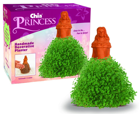 Chia Princess vista frontal mostrando cerámica decorativa y facilidad de cultivo