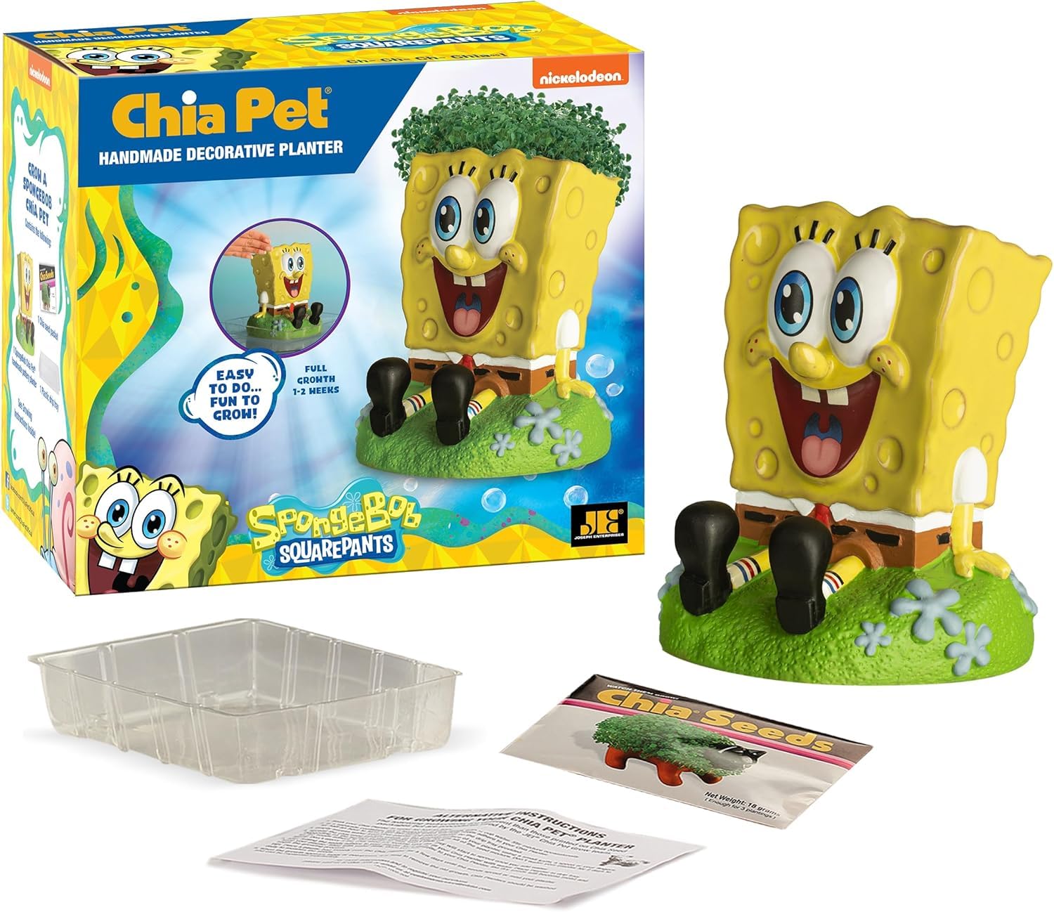 Chia Spongebob en escena de regalo resaltando diversión y facilidad de cultivo