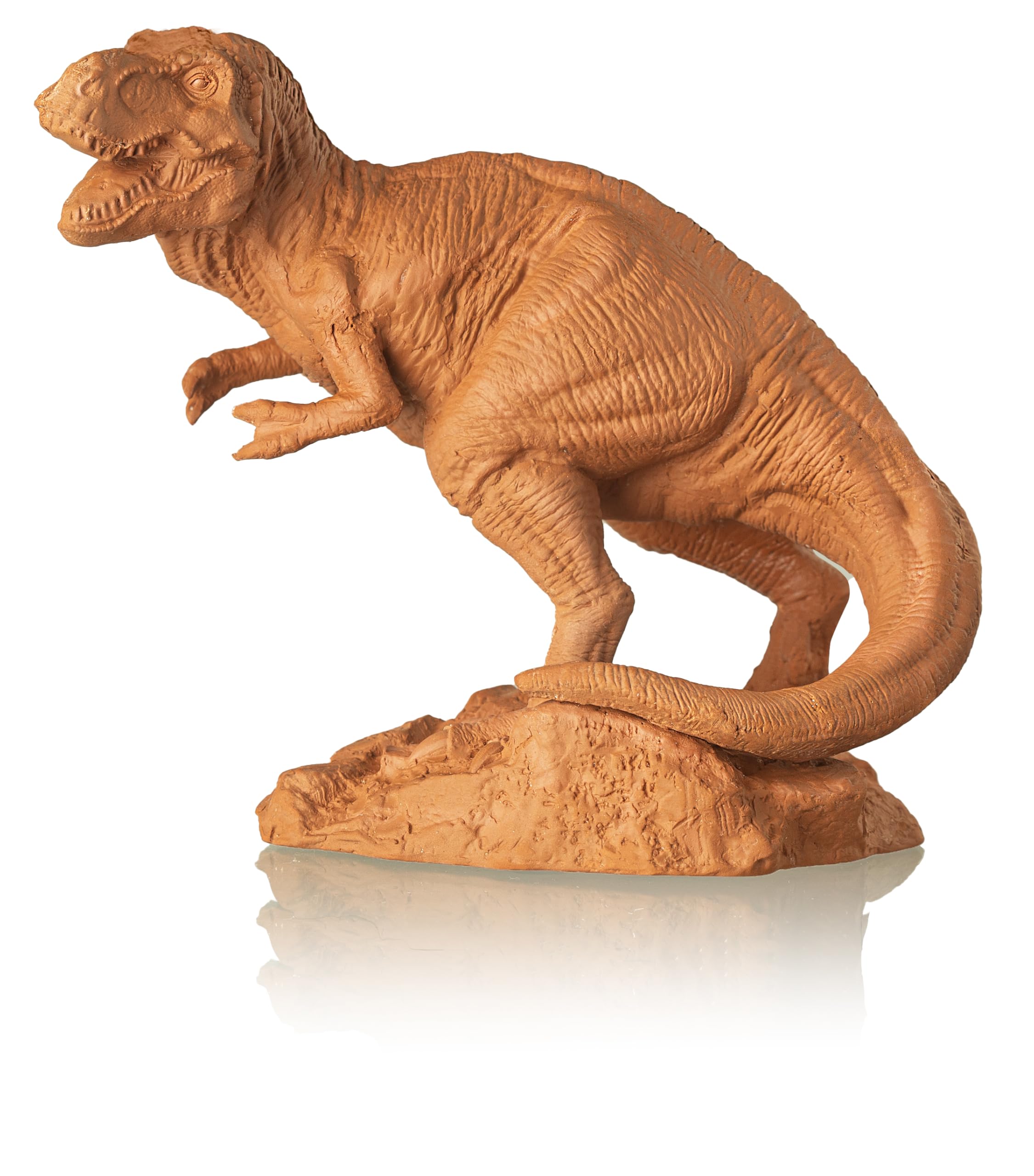 Chia T‑Rex en uso sobre escritorio con bandeja protegiendo superficie