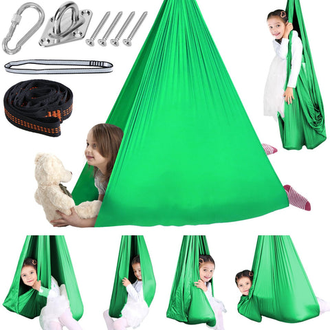 Chihee columpio frontal mostrando hamaca sensorial y forma envolvente