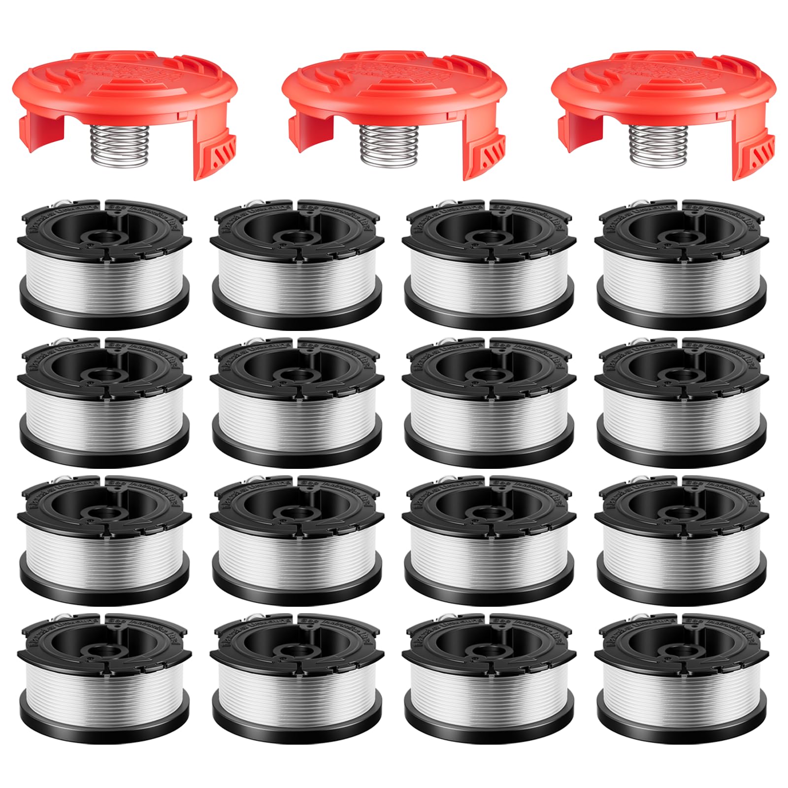 Chway pack frontal mostrando las 19 bobinas compatible con AF-100 y Black + Decker para reposición rápida