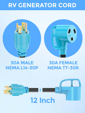 CircleCord primer plano del conector L14-30P robusto con material moldeado resistente