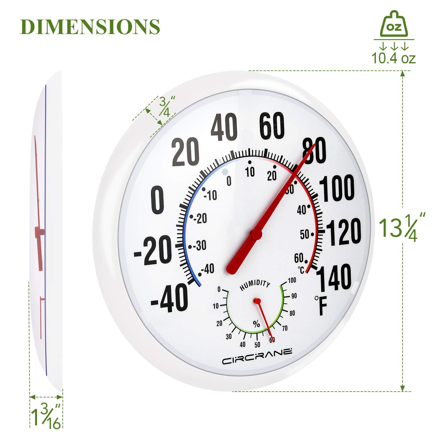 Circrane detalle del degradado de color que indica temperatura