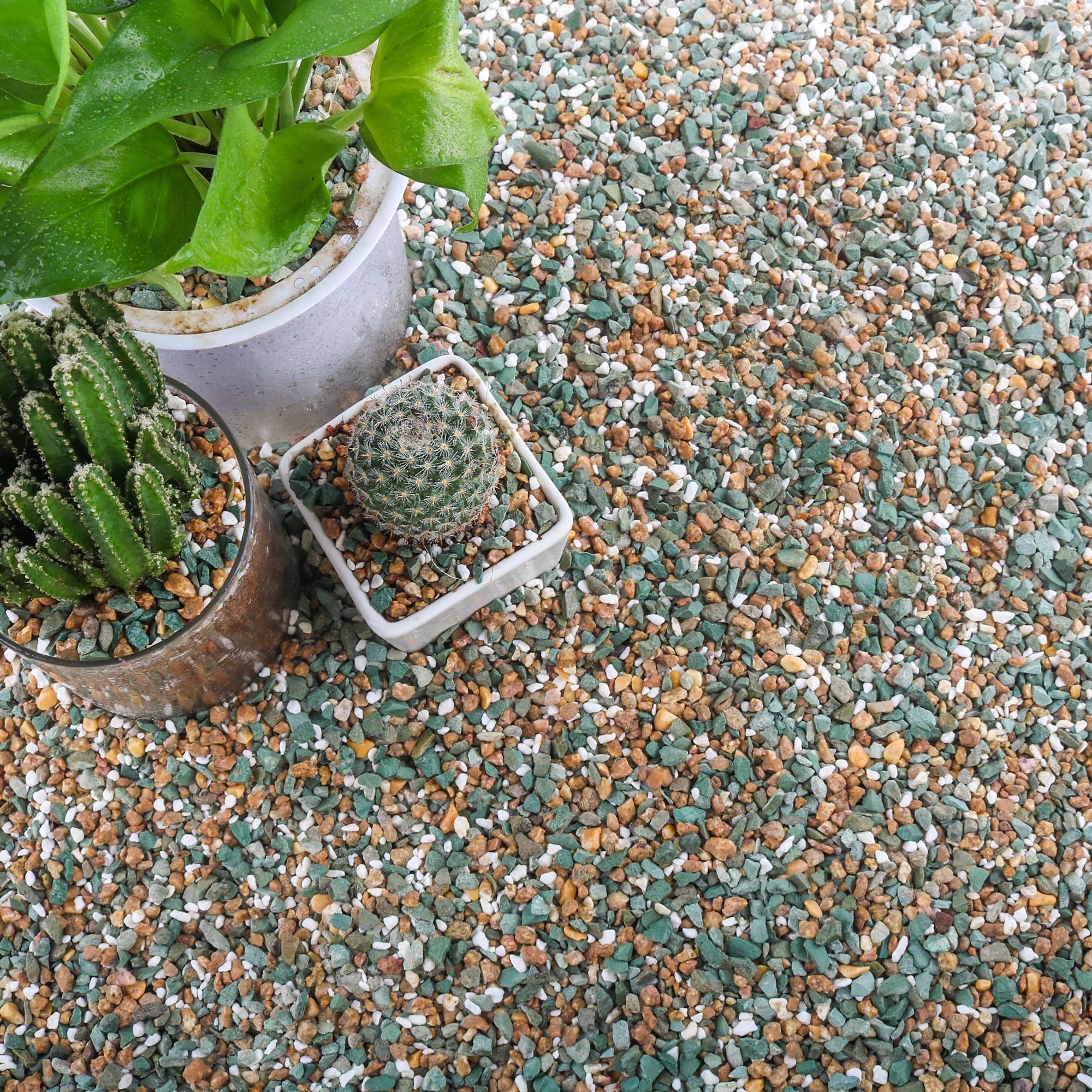 CJGQ paquete frontal de 18 lb de piedras mixtas para drenaje y decoración