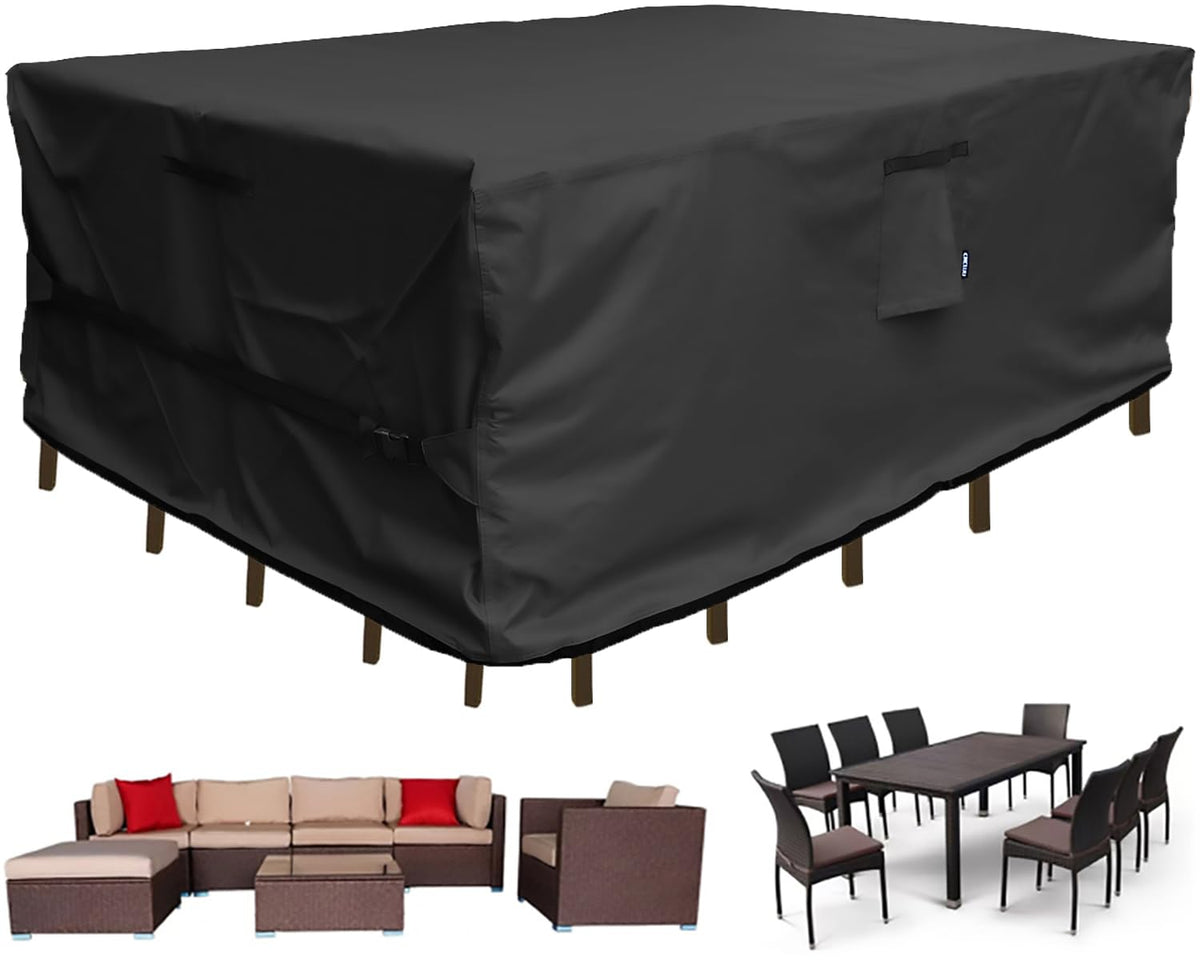 CKCLUU vista frontal de la funda protegiendo conjunto de terraza, protección completa
