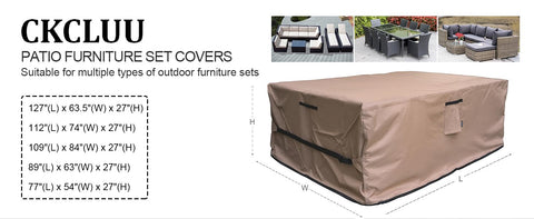 CKCLUU funda en lluvia protegiendo mesa y sillas exteriores