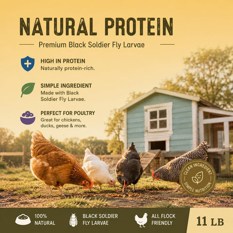 Classic Flock etiqueta de nutrientes mostrando contenido de calcio y proteínas