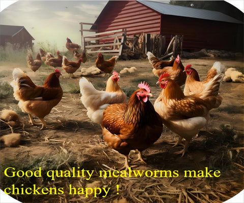 Classic Flock gusanos en comedero con gallinas comiendo, promueve comportamiento natural