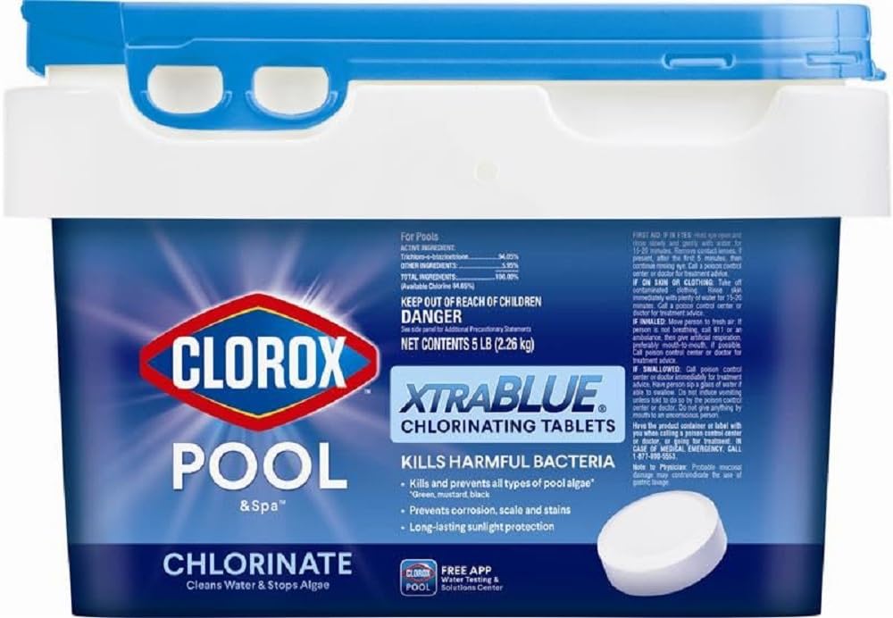 CLOROX Pool&Spa envase frontal mostrando producto y beneficio de desinfección