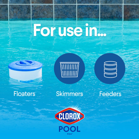 CLOROX Pool&Spa primer plano de la textura de la tableta para liberación prolongada