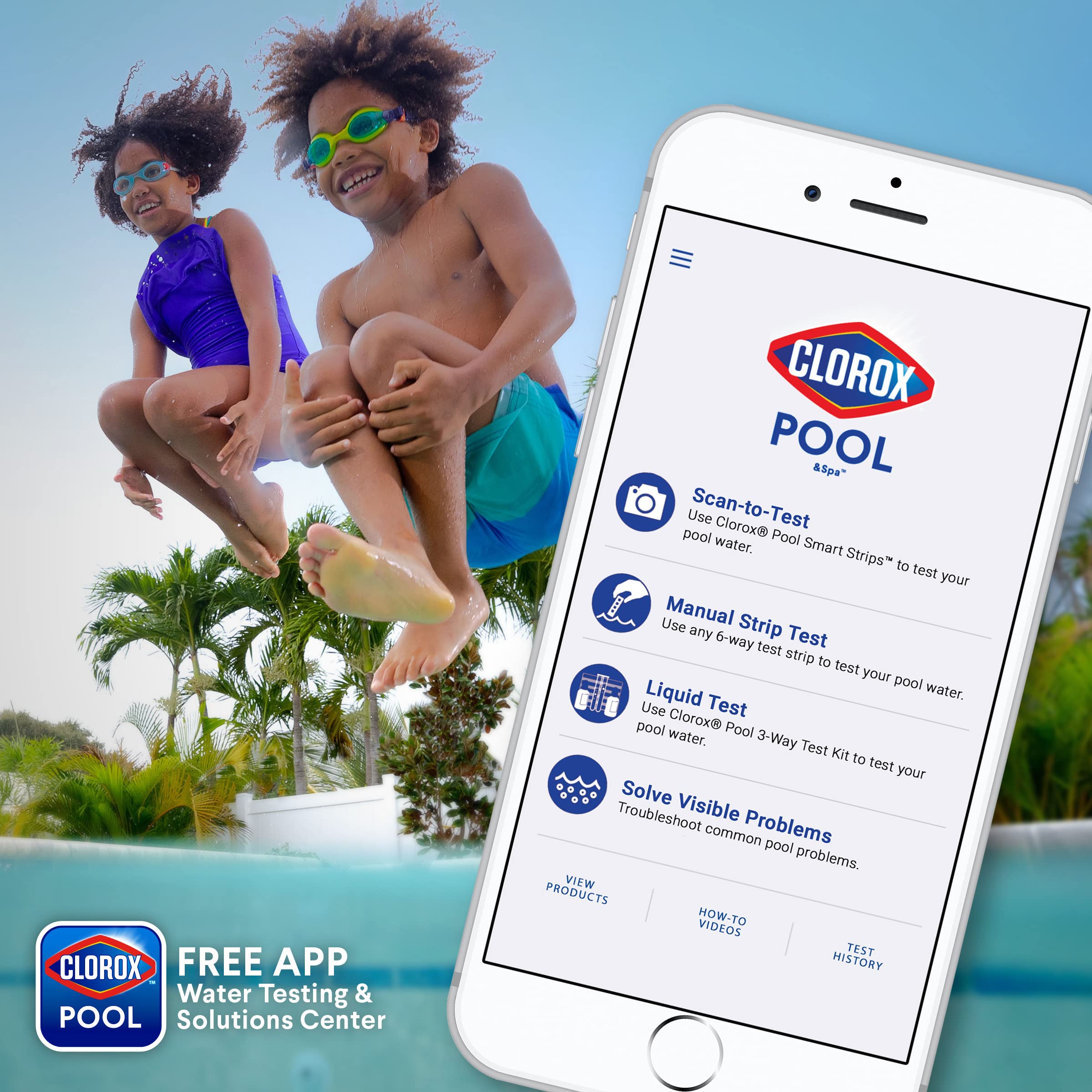 Clorox Pool&Spa en un spa elegante ilustrando agua clara y experiencia relajante