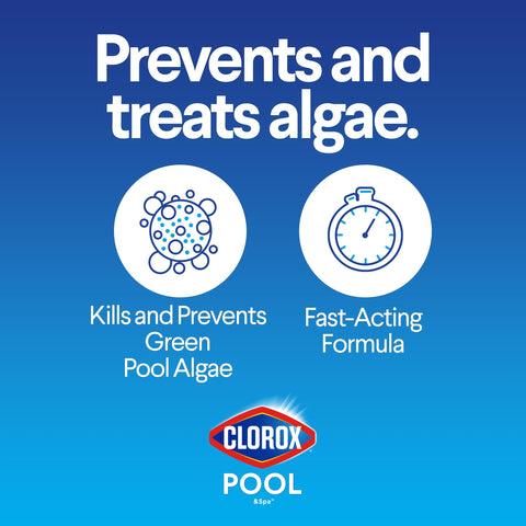 Clorox Pool&Spa etiqueta con instrucciones claras y beneficio de uso seguro