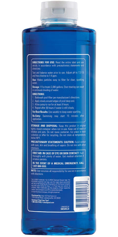 CLOROX Pool&Spa textura del líquido clarificador resaltando concentración