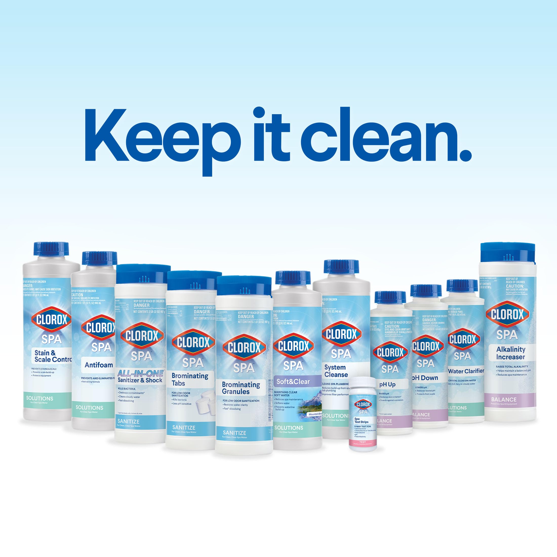 Clorox Pool&Spa añadiendo al spa con bomba en marcha para prevención