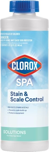 Clorox Pool&Spa envase frontal mostrando 32 onzas y fácil dosificación