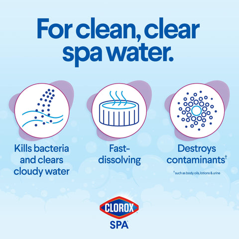 Clorox Pool&Spa detalle del polvo que demuestra disolución rápida y eficacia