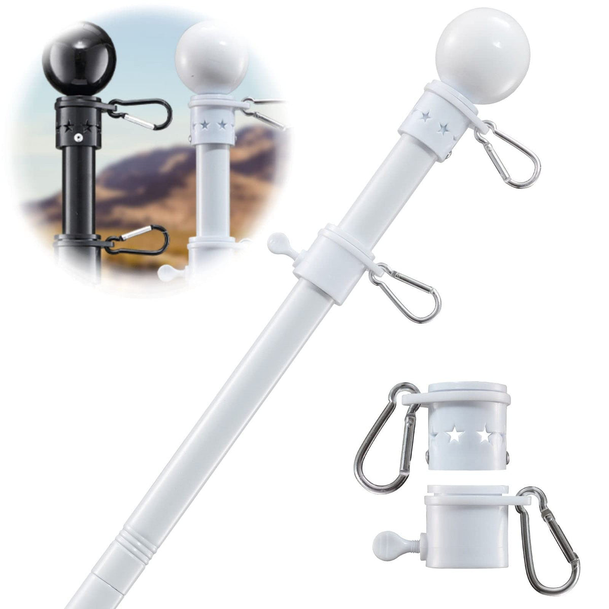 cogardenshower frente del kit mostrando mástil blanco resistente