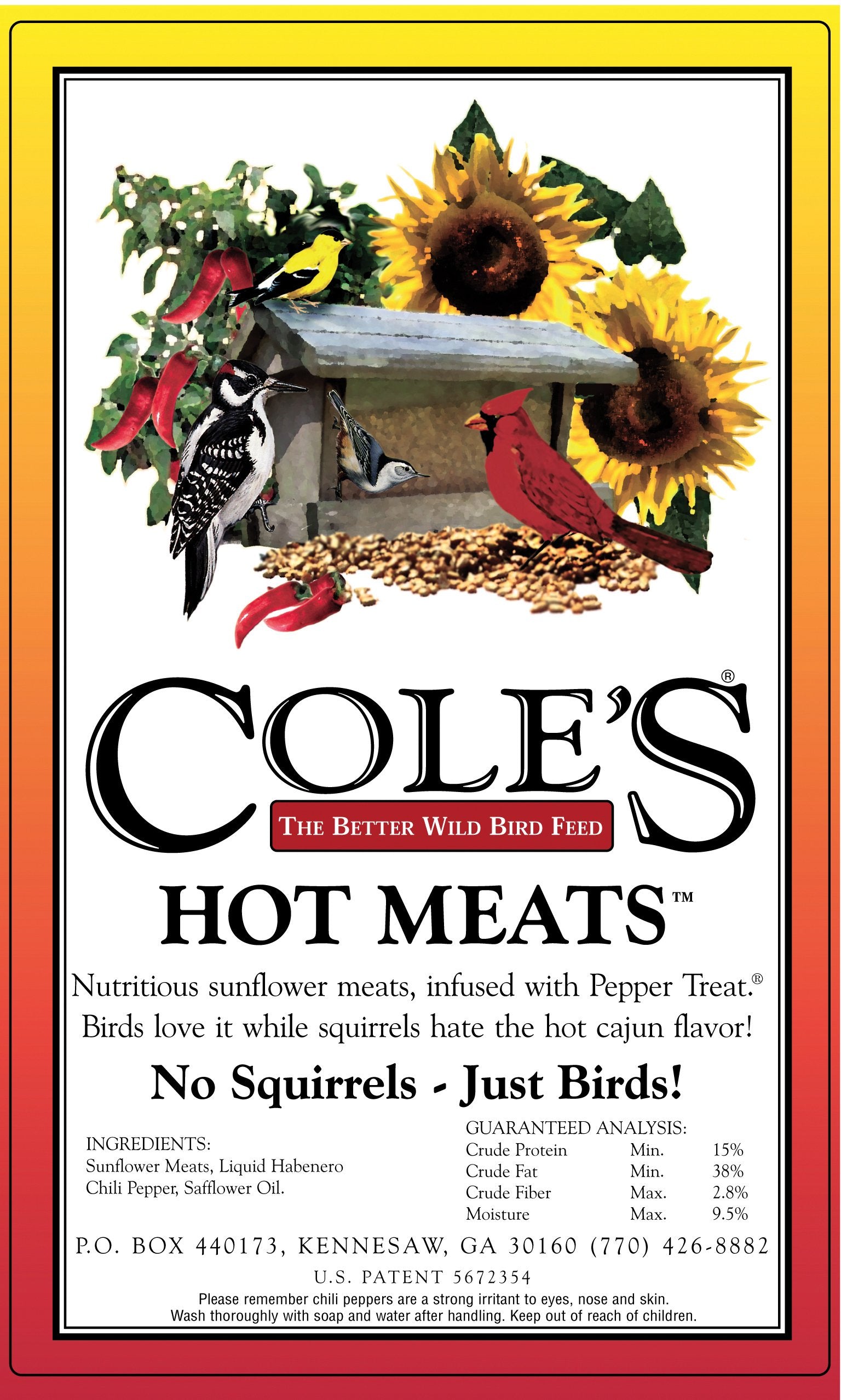 Cole's Hot Meats en comedero, mantiene visitantes solo aves